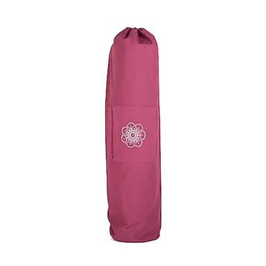 Bodhi SURYA BAG COTTON | Yogatasche groß für Schurwollmatten & Yogamatten | Tasche aus 100% Baumwolle im XL-Format | Sporttasche mit Mandala Design | aubergine