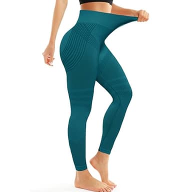 Anti Cellulite Leggings, Sportleggings Po Push Up für Damen, Leggings Damen Blickdicht Kompressions Sporthose High Waist Yoga Pilates (DE/NL/SE/PL, Alphanumerisch, M, Regular, Regular, Grün)