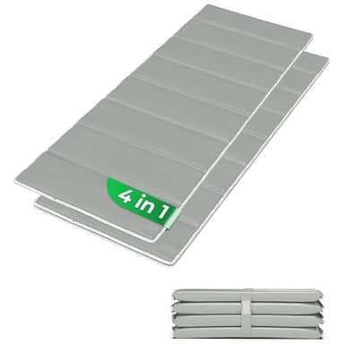 4in1 Strandmatte von StarK® - Faltbare Camping Isomatte 190cm x 60cm - Wasserhängematte für Pool und Strand – Gepolsterte Auflage für Gartenliege - Bequeme Sonnenliegen Auflage (Hell-Grau)