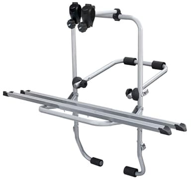 Fahrrad Heckträger - Fahrradträger Heckklappe - VDP Steelbike 2 - universal Auto Fahrradträger - Heckklappenträger mit Schienen - Fahrradheckträger fürs Auto - Befestigung Kofferraumklappe - 2 Räder