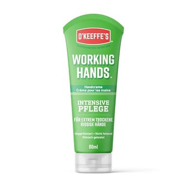 O'Keeffe's Working Hands Tube, 80 ml – Handcreme für extrem trockene, rissige Hände | Spendet sofort Feuchtigkeit, bildet eine Schutzschicht und verhindert Feuchtigkeitsverlust