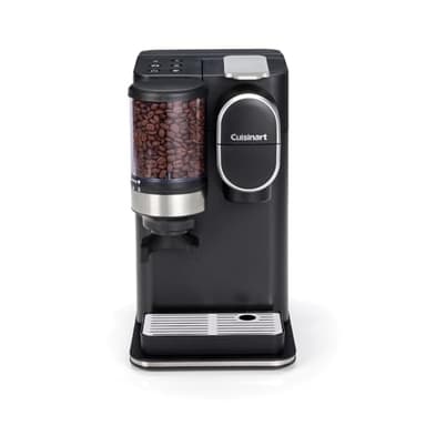 Cuisinart Kaffeemaschine für eine Tasse, gemahlen und gebrüht | Single serve Filterkaffee | Eingebautes Kegelmahlwerk aus Edelstahl | 3 Tassengrößen wählen | Wiederverwendbare Filterkapsel | Schwarz
