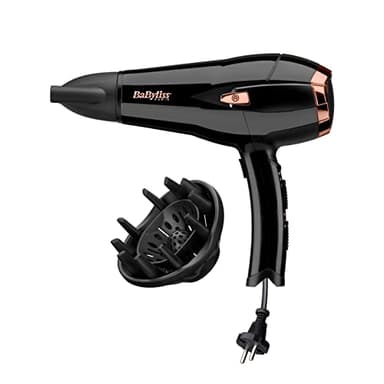 BaByliss Haartrockner Cordkeeper – Leistungsstarker 2000W Föhn mit einzigartigem 1,65m Kabeleinzug, Ionen-Technologie mit Anti-Frizz, 3 Heiz- & 2 Geschwindigkeitsstufen, Schwarz, D373E