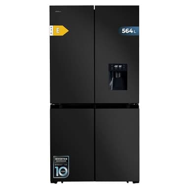 Cecotec Amerikanischer Kühlschrank, 4 Türen, 564 l, Bolero, CoolMarket, 4D 564 Dark E. 183 cm hoch, 91 cm breit, Wasserspender, geringer Stromverbrauch, Invertermotor, Plus, Total NoFrost