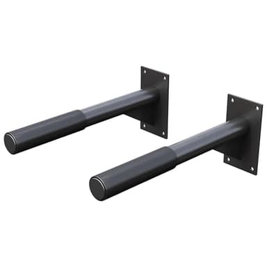 GORILLA SPORTS® Dip Station - zur Wandmontage, bis 350 kg Belastbar, mit Griffen 51 cm Lang, aus Stahl, Schwarz - Dipstation, Bauchmuskeltrainer, Dip Barren, Stangen, Parallettes