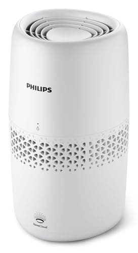 Philips Luftbefeuchtung 2000er Serie - NanoCloud-Technologie, Befeuchtet Räume bis zu 31m2, 2L Wassertank, 99% weniger Bakterien, Weiß, (HU2510/10)