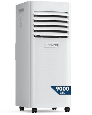 LEENON Klimaanlage Mobil Klimagerät 9000 BTU, 4 in 1 Kühlen Entfeuchten Lüftermodus Schlafmodus, 2.6KW Mobile Klima mit Abluftschlauch, Fernbedienung/ 24h-Time, Air Conditioner, Für Räume bis 35 m²