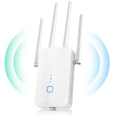 MEETOWN WLAN Verstärker, Ultraxtender WLAN Repeater, 1200Mbit/s Dualband WiFi Repeater mit WPS, 5G+2,4GHz Gigabit-LAN, AP Modus, Kompatibel Allen Standard-WiFi Routern, WiFi Geräten, Alexa