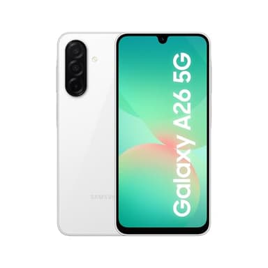 Samsung Galaxy A26 5G AI Smartphone ohne Vertrag, Simlockfreies AI Handy mit Android, 6 GB RAM, 128 GB Speicher, 50-MP-Kamera, White, 2,5 Jahre Herstellergarantie [Exklusiv auf Amazon]