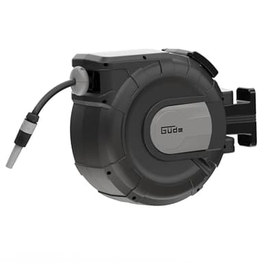 Güde Automatik Schlauchtrommel 30-2-2 1/2 (180° schwenkbar, zur Wandmontage, 30 m Schlauch, Wasserspritze, Wandhalterung, Einzugsautomatik, Einzugsstopp, Tragegriff, 2 Schnellverschlusskupplungen)