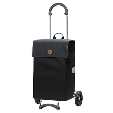 ANDERSEN Einkaufstrolley - Scala Shopper Hera schwarz 47 L Einkaufsroller, modern, Reflektor, klappbar, leichtgängig, leise Räder