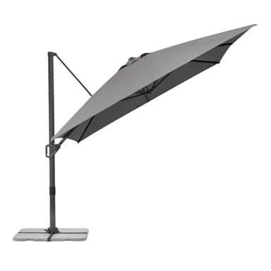 Schneider Ampelschirm TAVO 400 x 300 cm, Anthrazit, 360° drehbar, neigbar, Air-vent, Polyester 200 g/m², Schutzhülle & Plattenständer
