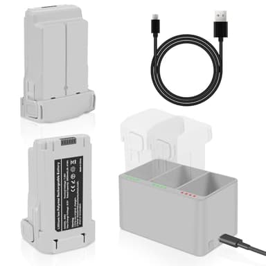 Fantasyo Mini 3 Pro Akku Intelligent Flight Mini 3 Akku 2 Stück 3850mAh Mini 3 Akkuladegerät Mini 3 Ladestation Kit Kompatibel mit DJI Mini 4 Pro/ 3 Pro/3 Drohne