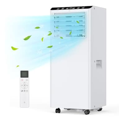 Mobiles Klimagerät 9000 BTU – 3-in-1 tragbare Klimaanlage: Kühlen, Entfeuchten, 2 Ventilatorstufen – <52 dB, 24h-Timer, Fenster-Installationsset, R290