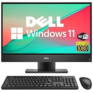 Dell OptiPlex 5260 All-in-One Desktop Computer, 21.5" FHD, Intel Core i5-8400, 8GB RAM, 256GB SSD, WiFi, Bluetooth, US QWERTY-Tastatur, Windows 11 Pro (Generalüberholt)