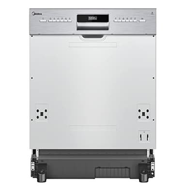 Midea SI 3.60N wi Geschirrspüler 60 cm Teilintegriert, 13 Maßgedecke, Halbintegrierter Spülmaschine mit WiFi, Extra Trocknung, 7 Programme, 49dB, 0~24 Startverzögerung - Inox