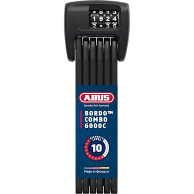 ABUS Faltschloss Bordo 6000C mit SH-Schlosshalter - Zahlenschloss aus gehärtetem Stahl - mit 4-stelligem Code - ABUS-Sicherheitslevel 10 - Länge 90 cm
