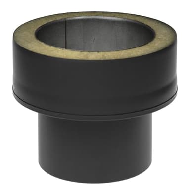 raik Rauchrohr/Ofenrohr Coltherm Übergang von einwandig auf doppelwandig Durchmesser 150 mm Stahlblech Schwarz SH30011500-sw