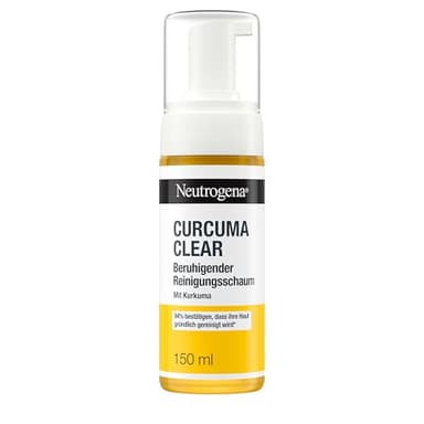 Neutrogena Curcuma Clear Beruhigender Reinigungsschaum 150 ml, sanfte Gesichtsreinigung mit Kurkuma, schonender und Öl-freier Make-up Entferner bei unreiner, sensibler Haut