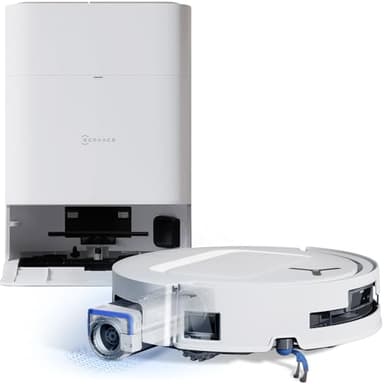 ECOVACS DEEBOT T80 Omni Saugroboter mit Wischfunktion, 18.000 Pa, OZMO Roller Wischwalze mit kontinuierlicher Frischwasser-Selbstreinigung, ZeroTangle 3.0, Moppwäsche mit 40-75℃ heißem Wasser, Weiß