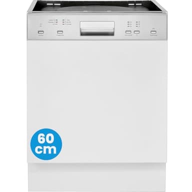 Bomann Spülmaschine Geschirrspüler 60cm, teilintegrierte Ausführung, sehr leise, Spülmaschine teilintegriert 60 cm, automatische Türöffnung, inkl. Aquastop, 40°-65°C, 6 Programme - GSPE 7423 TI