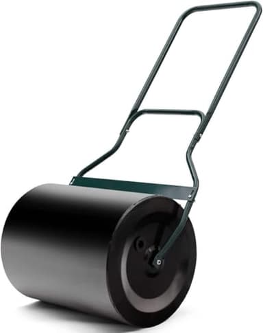 FANTASK Rasenwalze 60 L, Handwalze mit U-Griff, Gartenwalze Ø 40CM, befüllbar mit Wasser&Sand