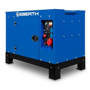 EBERTH 10000 Watt Notstromaggregat Diesel, Stromerzeuger mit 18,4 PS, 4-Takt Dieselmotor, 3-Phasen Stromgenerator mit 1x 400V, 2x 230V, 1x 12V, Automatischer Voltregler AVR, Ölmangelsicherung