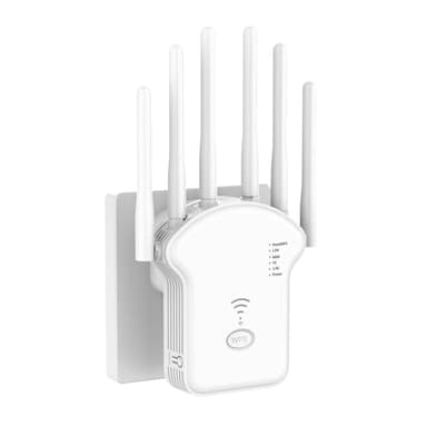 WLAN Verstärker, 1200Mbit/s WLAN Repeater, 5G & 2.4G Dualband Ultraxtender WiFi Verstärker mit LAN anschluss, WPS, Kompatibel mit 99% Standard-WiFi Routern, Deckt bis zu 9200Sq.ft und 35 GeräteA1
