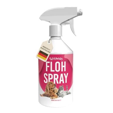 Petsly® Flohspray für Wohnung und Möbel 500ml - Anti Floh Spray Wohnung für Textilien, Teppiche, Sofas & Körbchen - Geruchsneutral, Fleckenfrei, Kinderfreundlich - Spray gegen Flöhe