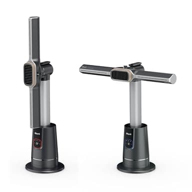 Shark TurboBlade Cool + Heat 2-in-1 Ventilator & Heizlüfter mit Thermo IQ, Fernbedienung & Oszillation | Flügelloser Turmventilator für Schnellheizung & Luftkühlung, Schwarz-Gold, TH200EU