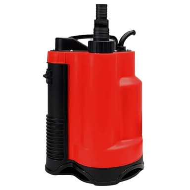 Grafner Drainage Schmutzwasserpumpe 400 Watt bis 7500 l/h Förderleistung, mit Schwimmschalter, flachabsaugend bis 25 mm, Ø16mm Fremdkörper, Drainage Tauchpumpe Schacht Druckpumpe