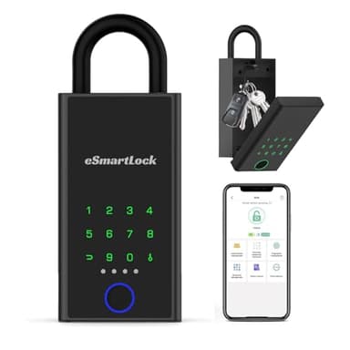 Smart Schlüsselbox mit Zahlencode und Fingerabdruck eLinkSmart Bluetooth Lock Box, IP65 Wasserdicht, Wandmontage, Türaufhängung, geeignet für Haus, Wohnung Version 2025