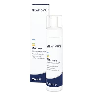 DERMASENCE Mousse Reinigungsschaum, 200 ml – sanfte Reinigung gegen Pickel, Mitesser & fettige Haut, klärt Poren, reduziert Unreinheiten, ohne Alkohol, vegan, porentiefe Pflege, bei unreiner Haut