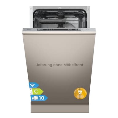 Midea SV 5.14K10C Geschirrspüler Vollintegriert 45cm, 10 Maßgedecke, Spülmaschine Unterbaufähig mit WIFI, 8 Programme, 44 dB, Automatische Türöffnung, 0-24H Startverzögerung, Inox