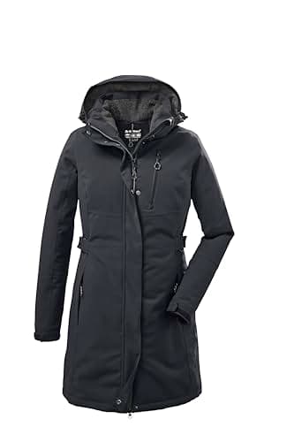 Killtec Damen Parka Funktionsparka mit abzippbarer Kapuze KOW 165 WMN PRK wasserdicht, Winddicht, atmungsaktiv 00200-schwarz 40