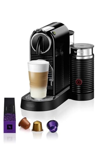 Nespresso De'Longhi EN267.BAE Citiz Kaffeemaschine mit Milchaufschäumer, Energiesparfunktion, 1710W, 1 Liter, 37.2 x 21.8 x 27.7 cm, Schwarz