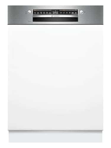 Bosch SMI4HVS14E Serie 4 Smarter teilintegrierter Geschirrspüler, 60 cm, VarioFlex-Körbe, 3-fach Rackmatik, Smart Start, Silence Programm, AquaStop, EcoSilence Drive, gebürsteter Stahl