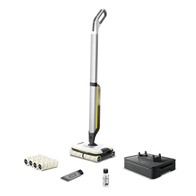 Karcher Hartbodenreiniger FC 7 Cordless Extra, kabelloser Bodenreiniger mit 4 rotierenden Mikrofaserwalzen, Akkulaufzeit: ca. 45 min, Flächenleistung pro Akkuladung: ca. 135 m², exklusiv bei Amazon