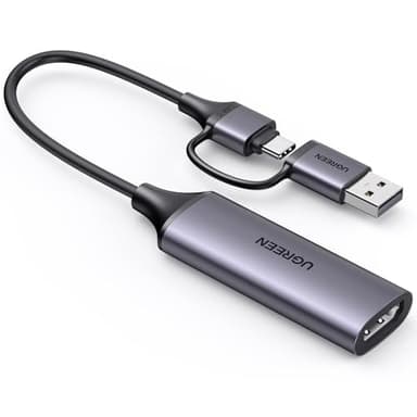 UGREEN Video Capture Card, 4K HDMI auf USB C/A Capture Card, 1080P Video Grabber für Gaming, Rekorder, Livestreaming, kompatibel mit Switch PS5 Xbox TV Stick Camera Laptop iPad Mac Handy Mac mini 4