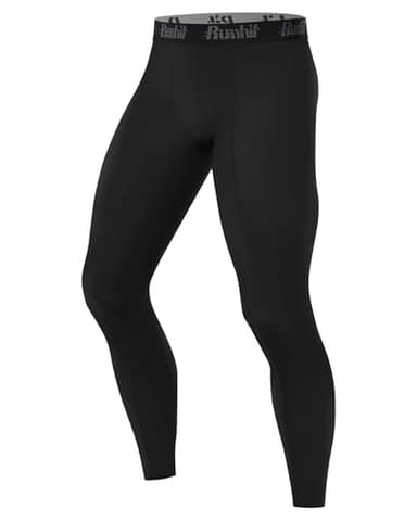 Runhit Kompressionshose Herren Lange Tights Sportleggings Schnelltrocknende Sporthose Laufhose Männer Atmungsaktiv Unterhosen Funktionsunterhose für Fitness Joggen Training Gym Schwarz 2XL