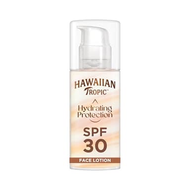Hawaiian Tropic | Hydrating Protection Face Sunscreen Sonnenschutz für das Gesicht LSF 30 UVA + UVB Schutz, 50 ml, 12-Stunden-Feuchtigkeitspflege, Make-up-kompatibel, wasserfest, vegan
