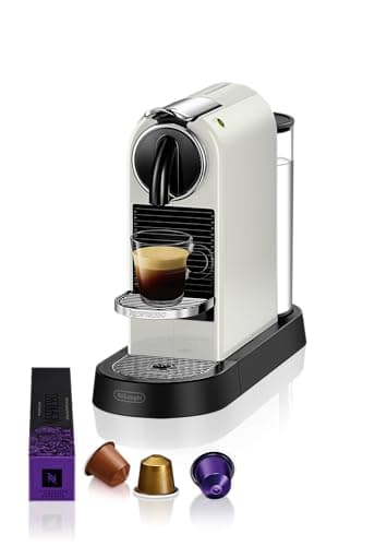 Nespresso De'Longhi EN167.W Citiz Kaffeekapselmaschine, Hochdruckpumpe und ideale Wärmeregelung ohne Aeroccino (Milchaufschäumer), Energiesparfunktion,1260W,37.4 x 11.9 x 25.5 cm, Creme-weiß