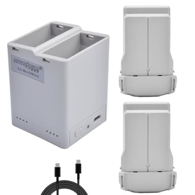 Mini 3/4 Pro Akku 2er-Pack mit Ladegerät für DJI, 3850mAh 47 Minuten Flugzeit Ersatzakku, Intelligente Flugakkus für DJI Mini 3 Pro Drohne