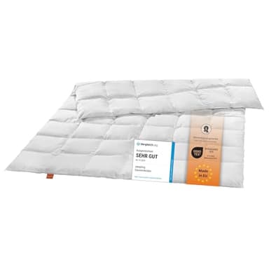 sleepling medium Daunendecke 155x220 cm, Bettdecke, Ganzjahres Decke, 90% Daunen 10% Federn, Daunenbettdecke 155 x 220 cm, Made in EU, Öko-Tex, Downpass, Nomite