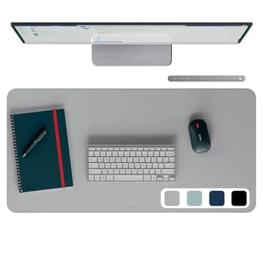 Leitz Schreibtischunterlage, Wasserabweisende Tischunterlage, Rutschfeste Matte für Schreibtisch, Tastatur und Maus, Langlebig, Hellgrau, 80 x 40 cm, 53820085