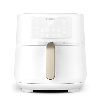 Philips Airfryer 5000-Serie XXL, 7,2L (1,4Kg) - 6 Portionen, 16-in-1 Airfryer, Wifi verbunden, 90% weniger Fett mit Rapid Air Technologie, HomeID App, Weiß(HD9285/00)
