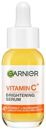 Garnier Vitamin C Aufhellendes Serum gegen Pigmentflecken, Gesichtsserum mit 4 Prozent Vitamin C, Niacinamid, Salicylsäure und Melasyl, für einen strahlenden Teint, für alle Hauttypen, 1 x 30 ml