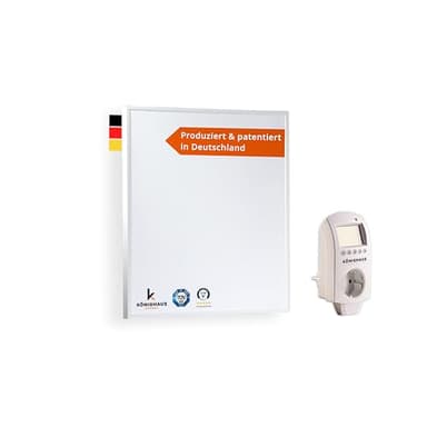 Könighaus Infrarotheizung - 130 Watt mit TÜV SÜD + 5 Jahre Herstellergarantie ✓ Doppelter Überhitzungsschutz ✓ Heizkörper in 2-4 min auf Betriebstemperatur ✓ inkl. Thermostat