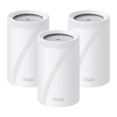 TP-Link Deco BE65 Pro Wi-Fi 7 Mesh WLAN Set(3er-Pack), Tri-Band BE9300 Router & Repeater, 2 × 5G-Port + 1 × 2,5G-Port pro Einheit, USB 3.0, MLO, WPA3, empfohlen für Haushalte mit 5–6 Schlafzimmern