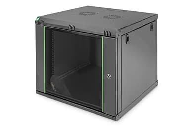 DIGITUS Netzwerkschrank - 19 Zoll Rack - 9HE - Wandmontage - 450mm Tiefe - Traglast 60kg - Dynamic Basic Serie - Schwarz